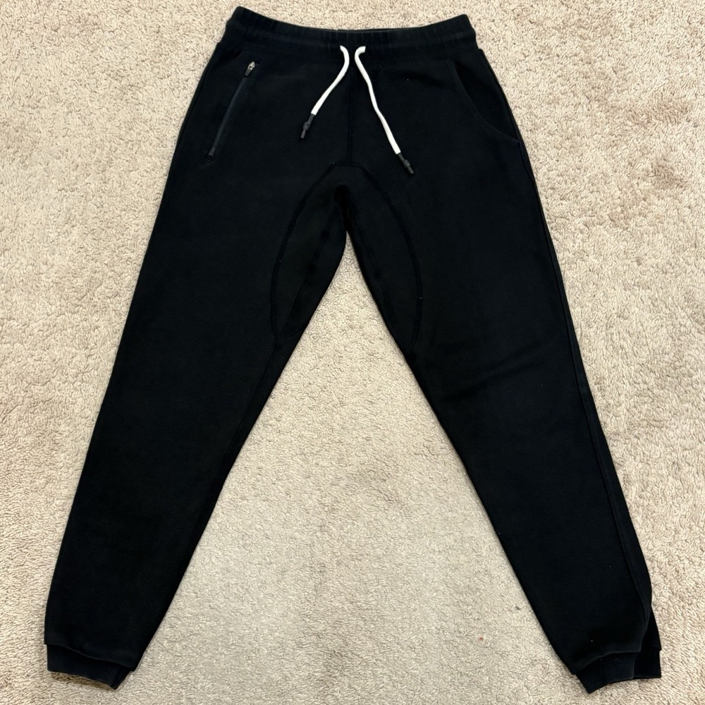 ASRV Jogger Pants Mens Small Black Stretch Ankle Zip Pocket Athletic